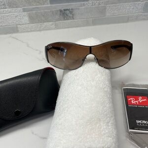 RayBan Wrap Around Brown Sunglasses RB 3268